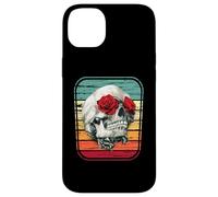 Custodia per iPhone 14 Plus Teschio rose vintage rock teschi fiori retrò rocker regalo
