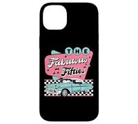 Custodia per iPhone 14 Plus The Fifties 1950s Car Music Checkerboard Rockabilly Sock Hop