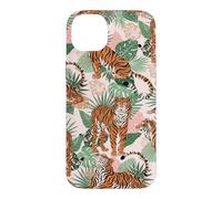 Custodia per iPhone 14 Plus Tiger in Tropical Palms Safari Theme