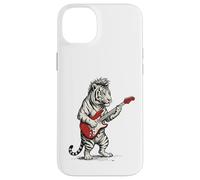 Custodia per iPhone 14 Plus Tiger suona la chitarra Rock & Roll Tigers Rocker Music