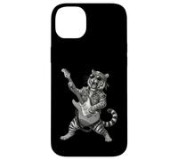 Custodia per iPhone 14 Plus Tiger suona la chitarra Rock & Roll Tigers Rocker Music