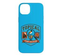 Custodia per iPhone 14 Plus Timbri topici collezionista vintage Philately Crest