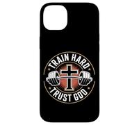 Custodia per iPhone 14 Plus Train Hard Trust God Fitness Cristiano Palestra