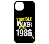 Custodia per iPhone 14 Plus Trouble Maker since 1986 - Anno di nascita scherzo sarcastico