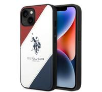 Custodia per iPhone 14 Plus US Polo Tricolor con logo in rilievo, colore bianco