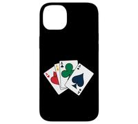Custodia per iPhone 14 Plus Usura di stile del casinò del poker delle carte da gioco di quattro assi per il tee