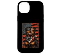 Custodia per iPhone 14 Plus Veterans Day USA American Flag Rottweiler