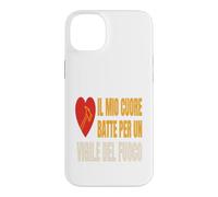 Custodia per iPhone 14 Plus Vigile del Fuoco Cuore Battito Passione Fuego