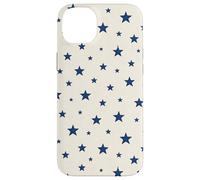 Custodia per iPhone 14 Plus Vintage American Patriotic Stars Pattern Blu USA Style