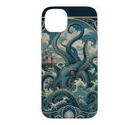 Custodia per iPhone 14 Plus Vintage Kraken Sea Monster Art Nouveau Nave