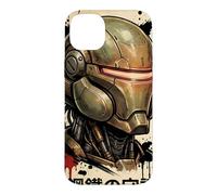 Custodia per iPhone 14 Plus Vintage Mecha Robot Giapponese Kanji Oni Anime Art