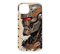 Custodia per iPhone 14 Plus Vintage Mecha Robot Giapponese Kanji Oni Anime Art