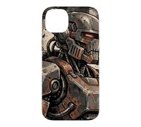 Custodia per iPhone 14 Plus Vintage Mecha Robot Giapponese Kanji Oni Anime Art