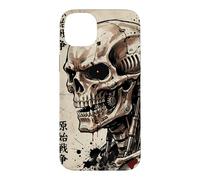 Custodia per iPhone 14 Plus Vintage Mecha Robot Teschio Giapponese Kanji Oni Anime Art
