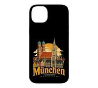 Custodia per iPhone 14 Plus Vintage Monaco Germania Viaggio Souvenir Landmark Gift