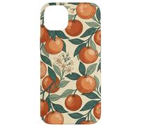 Custodia per iPhone 14 Plus Vintage Orange Fruit and Blossom Botanical Pattern