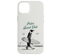 Custodia per iPhone 14 Plus Vintage Polar Beach-Club Pinguino Surfer