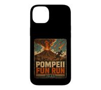 Custodia per iPhone 14 Plus Vintage Pompei Fun Run Antico Roma Vulcano Eruzione Umorismo
