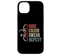 Custodia per iPhone 14 Plus Vintage Ride Crash Swear Repeat - Funny Retro Mountain Bike