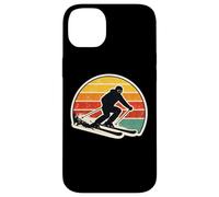 Custodia per iPhone 14 Plus Vintage Tramonto Sciatore Silhouette Retro Sci Amante Arte