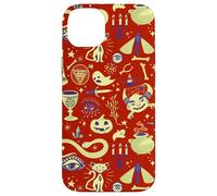 Custodia per iPhone 14 Plus Vintage Witchy Halloween Pattern Boho Spooky Tarocchi Design