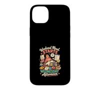 Custodia per iPhone 14 Plus Weekend Inizia Mercoledi Design Divertente Gatto
