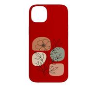 Custodia per iPhone 14 Plus Wildflower Line Art Abstract Botanical Mid Century