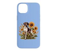 Custodia per iPhone 14 Plus Womens Girls Flowers Hunting Dog German Shorthaired Pointer
