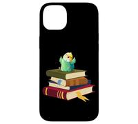 Custodia per iPhone 14 Plus Womens Kids Girls Reading Books Happy Parakeet Lover
