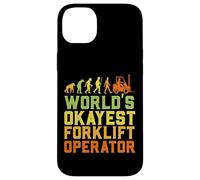 Custodia per iPhone 14 Plus World's Okayest Certified Forklift Operator Evolution