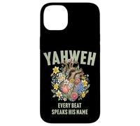 Custodia per iPhone 14 Plus Yahweh Boho floreale umano anatomico cuore ebraico ebraico