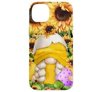 Custodia per iPhone 14 Plus Yellow Gnome In Easter Chick Costume For Sunflower Lovers