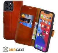 Custodia per IPHONE 14 Pocket-Book Stile Pelle Protettiva IN Bruciato Cognac