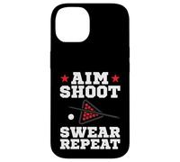Custodia per iPhone 14 Pool Playing Aim Shoot Swear Repeat Pool Playing Billiards
