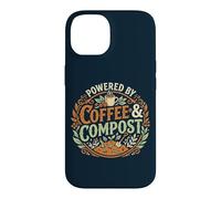 Custodia per iPhone 14 Powered By Coffee & Compost Funny Gardener