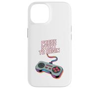 Custodia per iPhone 14 Premi Start per iniziare il controller da gioco retrò Art