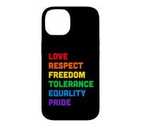 Custodia per iPhone 14 Pride Love Equality Rainbow LGBTQ Parole colorate