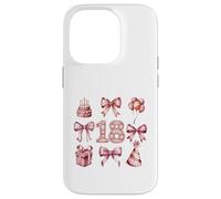 Custodia per iPhone 14 Pro 18° Compleanno Ragazza Coquette Fiocchi Rosa Diciotto Anni