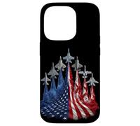 Custodia per iPhone 14 Pro 4th of July Fighter Jet US Flag American Military Planes