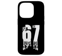 Custodia per iPhone 14 Pro 67 Numero gocciolante Stile Bold Minimal Graphic Design