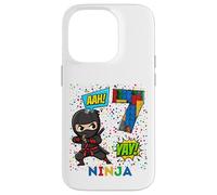 Custodia per iPhone 14 Pro 7° compleanno Boy Ninja Blocks Master Builder Kids