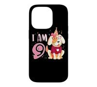 Custodia per iPhone 14 Pro 9 ° compleanno ragazza cane cuccioli bambini io sono 9