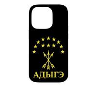 Custodia per iPhone 14 Pro Adygea Flag Design With Yellow Stars Great Circassian Adiga