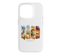 Custodia per iPhone 14 Pro Africa Giraffe, Leoni e Savana - Vacanze Africa