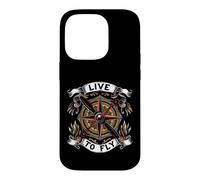 Custodia per iPhone 14 Pro Airplane Pilot Live To Fly Aviation Compass Art