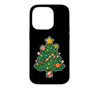 Custodia per iPhone 14 Pro Albero di Natale Candy con stella