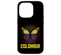 Custodia per iPhone 14 Pro Ali di bandiera della farfalla della Colombia