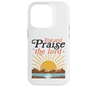 Custodia per iPhone 14 Pro Alzati e loda il Signore - Retro Christian Sunburst