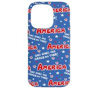 Custodia per iPhone 14 Pro America God Shed His Grace On Thee, rosso, bianco e blu