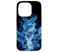 Custodia per iPhone 14 Pro Animali selvatici Balena Aquila Cavallo Blu Lupo Mondo